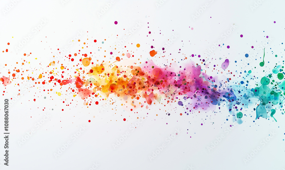 Abstract background of watercolor scatter plot, with each point as a watercolor splash of color on a white canvas. with copy space, Graphic resource for infographic. Abstract background of watercolor scatter plot, with each point as a watercolor splash of color on a white canvas. with copy space, Graphic resource for infographic.