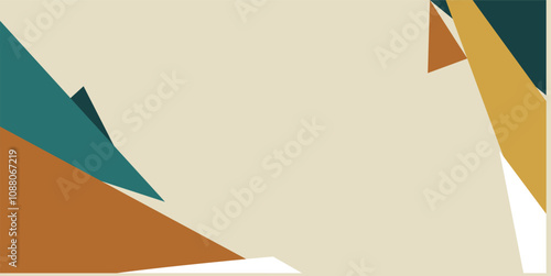 Modern retro colored background with copyspace area, aesthetic backdrop of horizontal figures