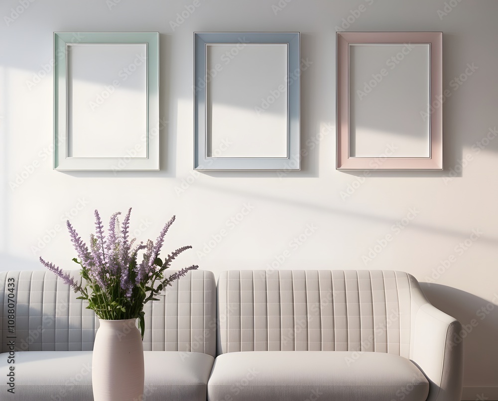 Multiple Frames mockup. Interior mockup with house background. Modern interior design. Best room decorating ideas Multiple Frames mockup. Interior mockup with house background. Modern interior design. Best room decorating ideas