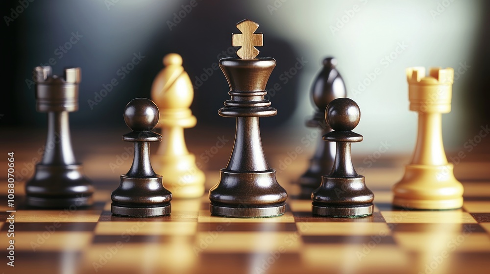 Chess Pieces on a Board Chess Pieces on a Board