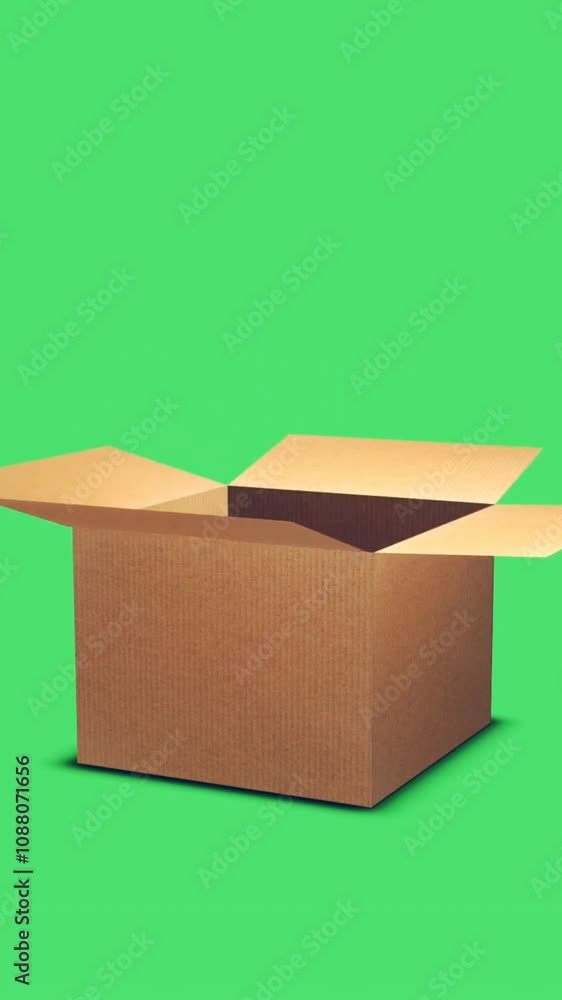 Box opening on a green screen. 3D Animation. Box opening on a green screen. 3D Animation.
