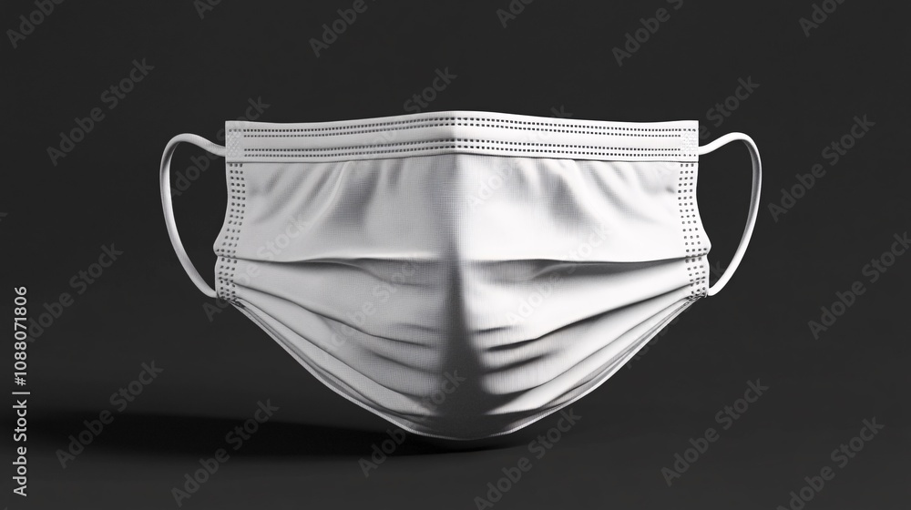 Surgical mask icon with pleats, front view Surgical mask icon with pleats, front view