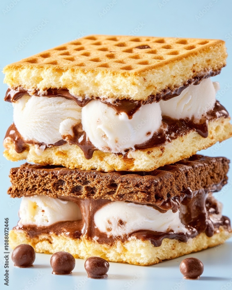 Freshly Made Ice Cream Sandwich Stacked Delight Freshly Made Ice Cream Sandwich Stacked Delight