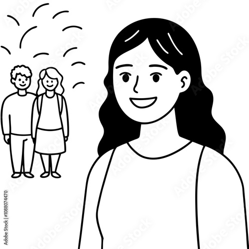 jealous people envy happy optimistic girl