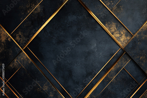 black marble with golden lines background.