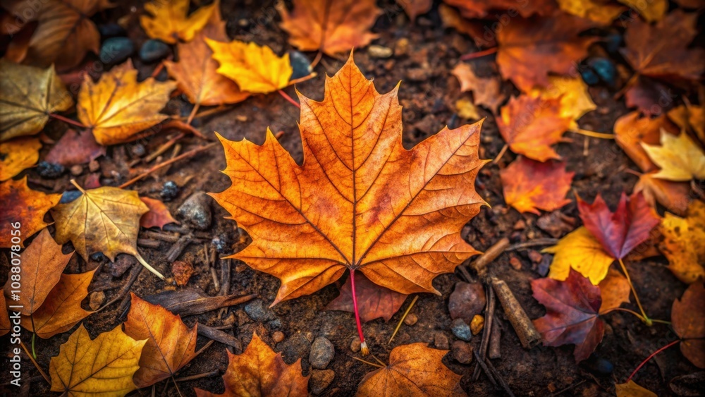 A single leaf resting on the ground surrounded by colorful autumn foliage, leaf, ground, field, autumn, leaves, fallen A single leaf resting on the ground surrounded by colorful autumn foliage, leaf, ground, field, autumn, leaves, fallen