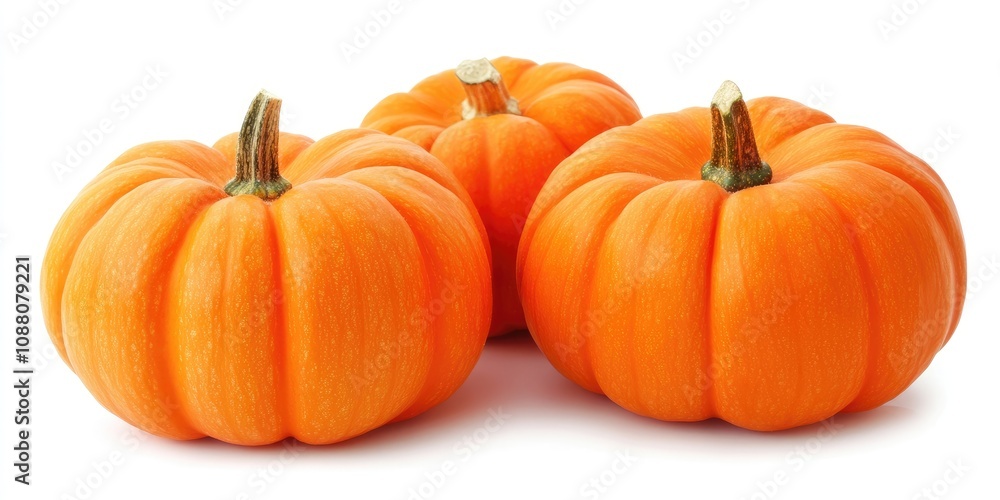 Orange pumpkin arrangement isolated against a white background. Orange pumpkin arrangement isolated against a white background.