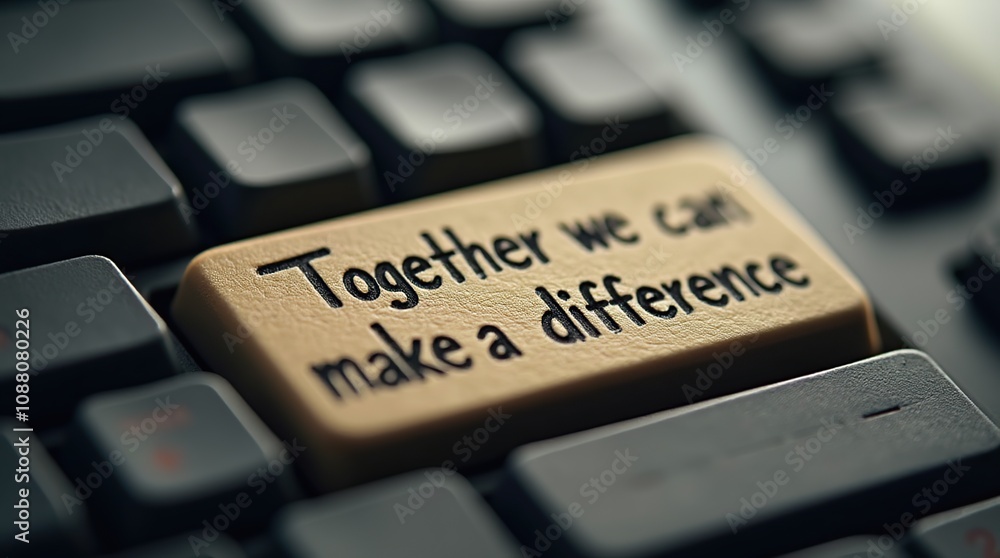 Motivational Keyboard Key With 'Together We Can Make A Difference' Motivational Keyboard Key With 'Together We Can Make A Difference'