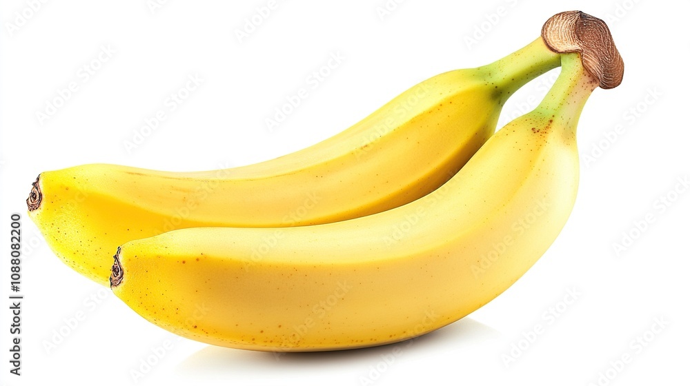 Two Yellow Bananas on White Background Two Yellow Bananas on White Background