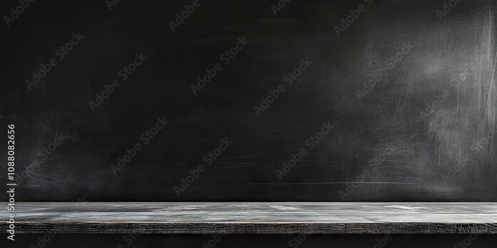 Blank surface of blackboard and chalk Blank surface of blackboard and chalk