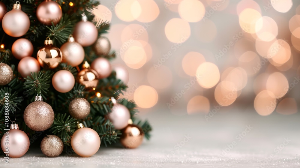 Festive Christmas tree with ornaments and lights. Festive Christmas tree with ornaments and lights.