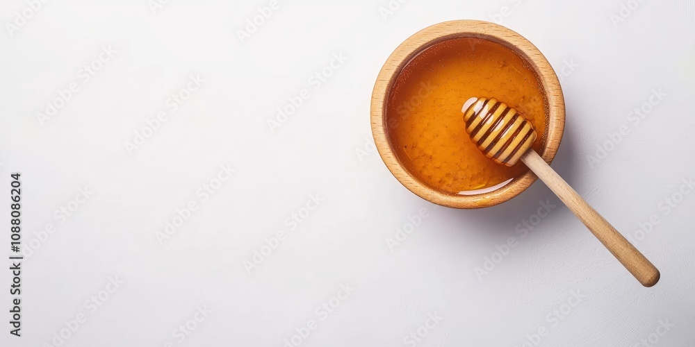 fresh honey on a white background with copyspace fresh honey on a white background with copyspace
