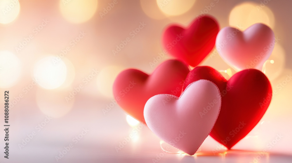 A collection of colorful hearts in varying shades of red and pink, set against a soft, glowing background. A collection of colorful hearts in varying shades of red and pink, set against a soft, glowing background.