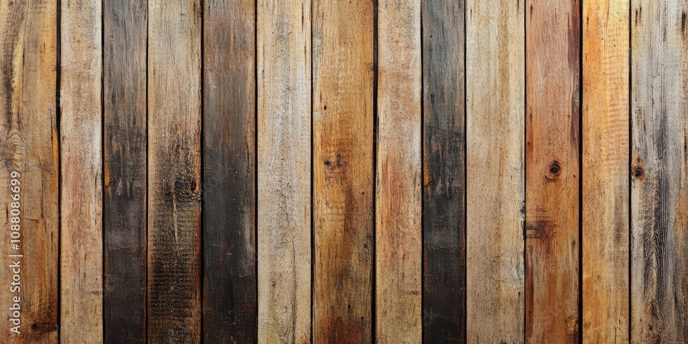 Obraz premium Old wood wall texture backdrop, empty plank grunge vertical patterns abstract.