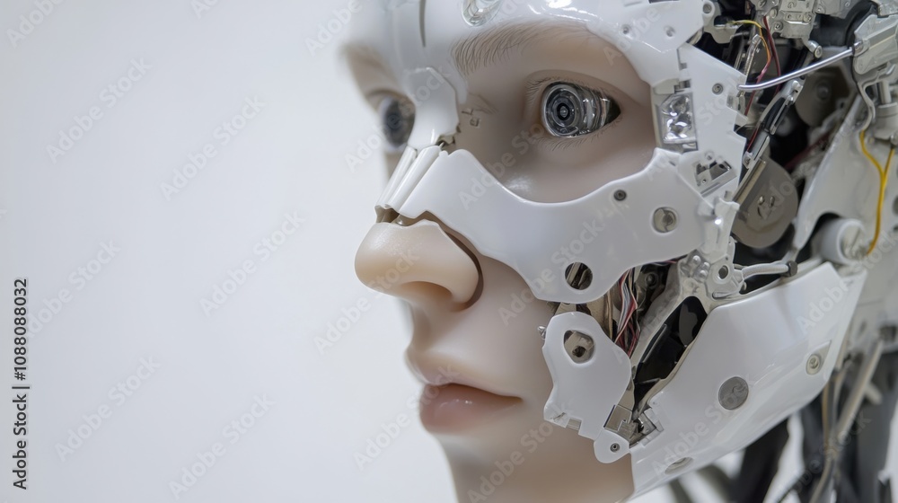 A detailed close-up of a humanoid robot's integrated neural network for cognitive processing, demonstrating advanced reasoning and problem-solving abilities, Artificial intelligence technology style A detailed close-up of a humanoid robot's integrated neural network for cognitive processing, demonstrating advanced reasoning and problem-solving abilities, Artificial intelligence technology style