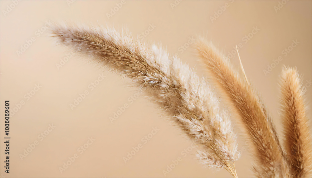 A picture of a green foxtail magnified against a beige background A picture of a green foxtail magnified against a beige background