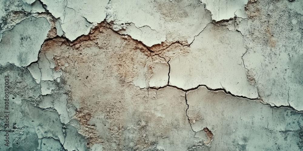 Close-up of cracked concrete wall texture, unpainted cement background in vintage style for graphic design or retro wallpaper, showcasing the texture of cracks in the concrete wall. Close-up of cracked concrete wall texture, unpainted cement background in vintage style for graphic design or retro wallpaper, showcasing the texture of cracks in the concrete wall.
