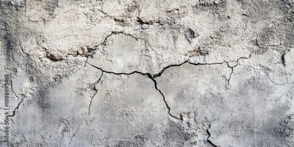 Obraz premium Texture of an aged, cracked concrete wall. Coarse gray concrete surface. Ideal for background and design. Close-up view.