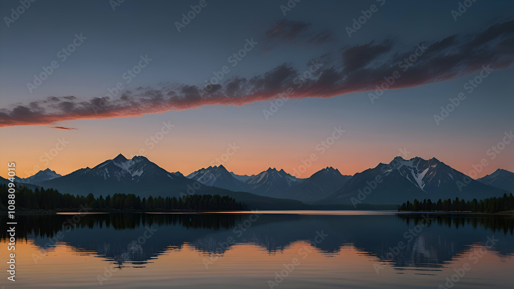 Fototapeta premium sunrise over the lake