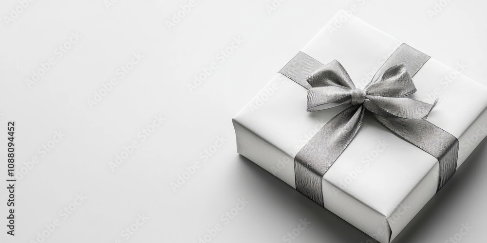 close-up of a white box with a gift, isolated on white. close-up of a white box with a gift, isolated on white.