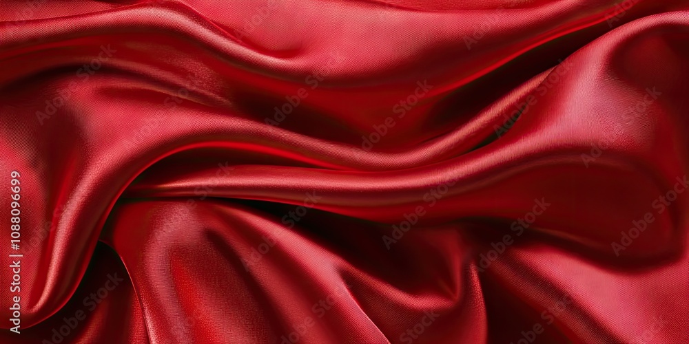 Obraz premium Beautiful, smooth red satin with copy space.