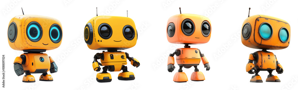 Friendly Cartoon Robot Character Collection Friendly Cartoon Robot Character Collection