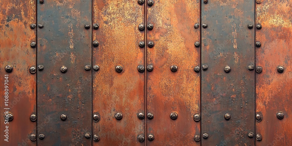 Fototapeta premium rusty iron backdrop featuring rivets