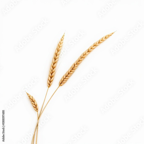 ears of wheat Isolated On a White Background