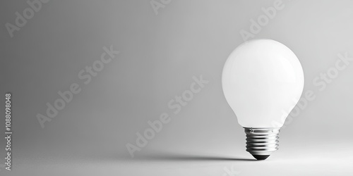 Bulb on a white background. LED light. Copyspace. photo