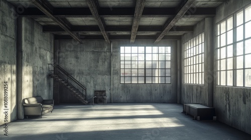 Industrial Loft Apartment Sunlit Spacious Interior Design