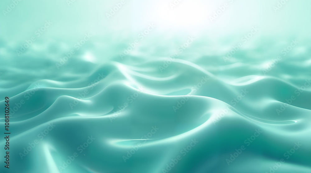 Fototapeta premium A Captivating Abstract Artistic Background with Fluid Gel Shapes and Soothing Turquoise Gradients