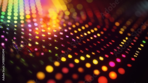 A detailed view of a quantum dot LED emitting vibrant and energy-efficient light  Quantum dot display technology style  photo of