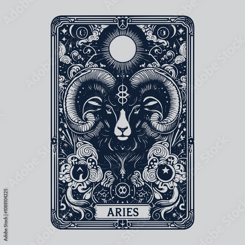 aries tarot tattoo under moonlight