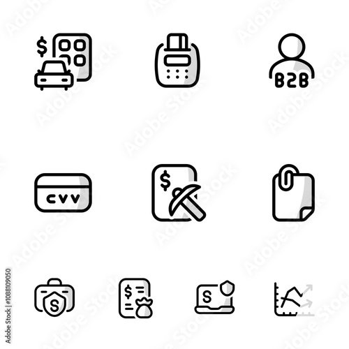 Finance Shady Icons Set