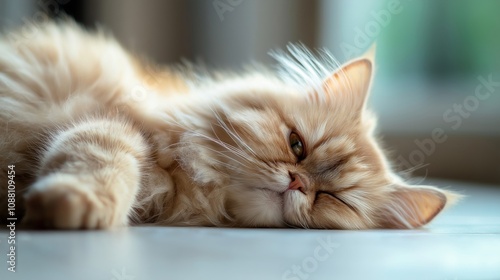 Wallpaper Mural lovely persian cat on white background Torontodigital.ca