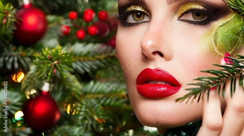 Beautiful holiday makeup, Christmas makeup