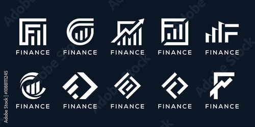 Set of Monogram Letter F Finance and Accounting Logo Design Inspiration