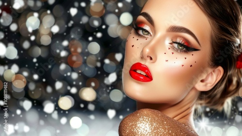 Beautiful holiday makeup, Christmas makeup