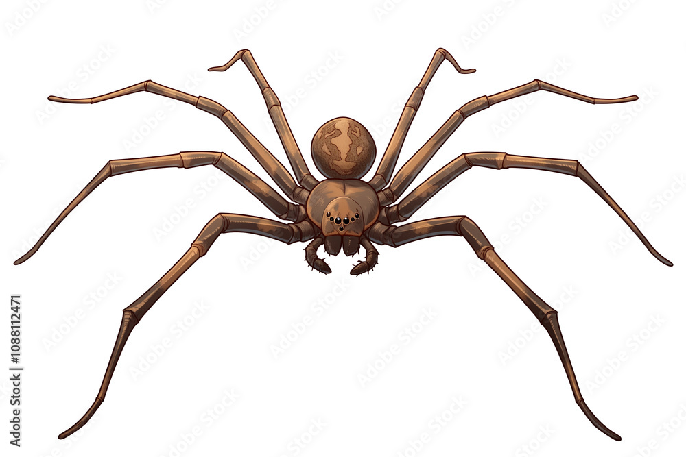 detailed illustration of sea spider with long, slender legs and round body, isolated on white background. image highlights unique anatomy and intricate design of this marine creature detailed illustration of sea spider with long, slender legs and round body, isolated on white background. image highlights unique anatomy and intricate design of this marine creature