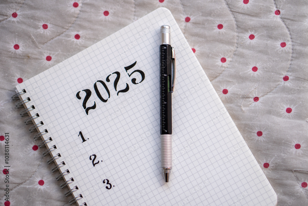 Notebook with Pencil for 2025 Goals
