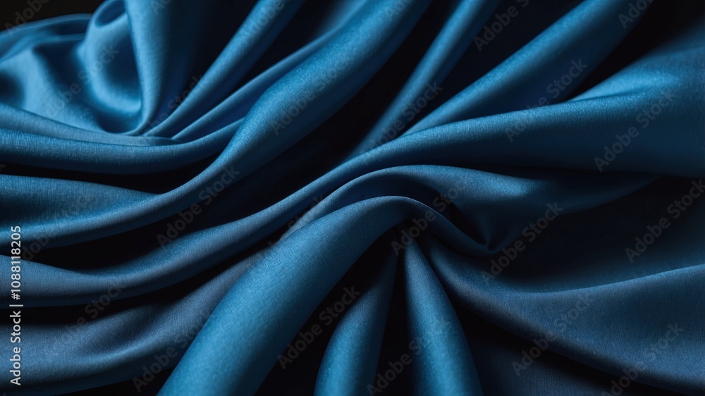 Fototapeta premium Abstract Background Image of Blue Fabric Drape