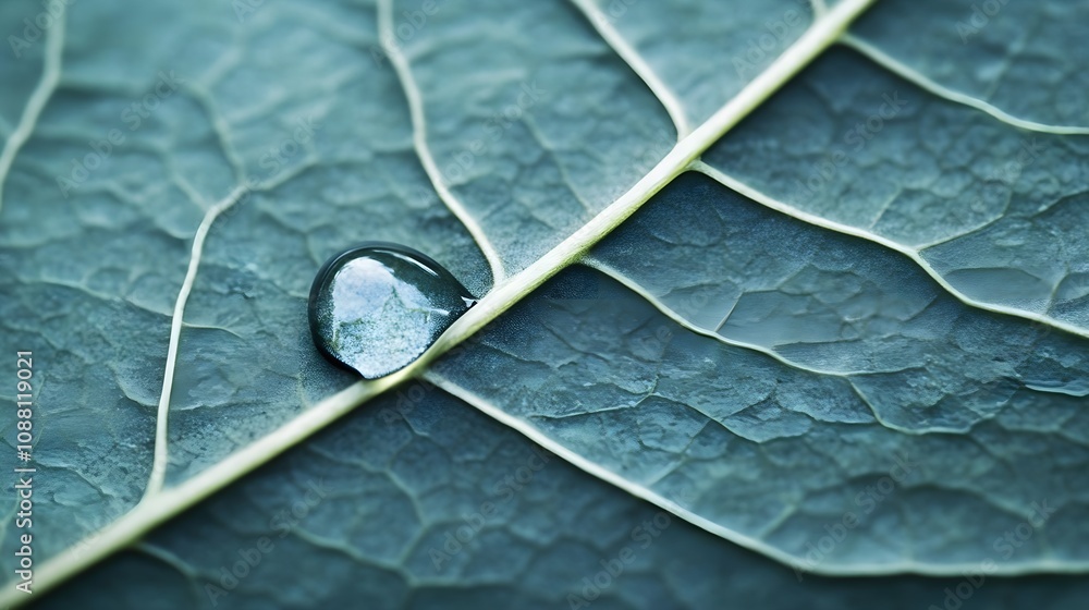 Fototapeta premium Water Drop on Green Leaf