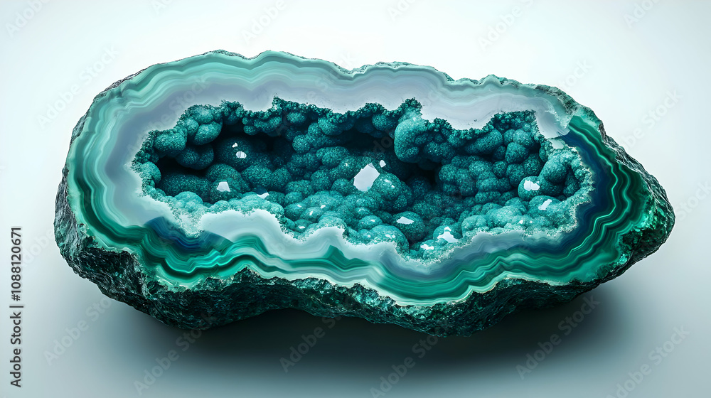 Teal Agate Geode Slice Illustration Teal Agate Geode Slice Illustration