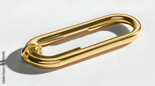 Golden Oval Clasp 3D Render