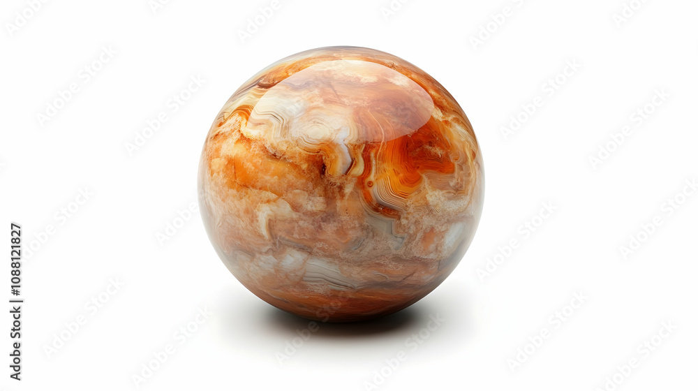 Orange Agate Sphere 3D Render Orange Agate Sphere 3D Render