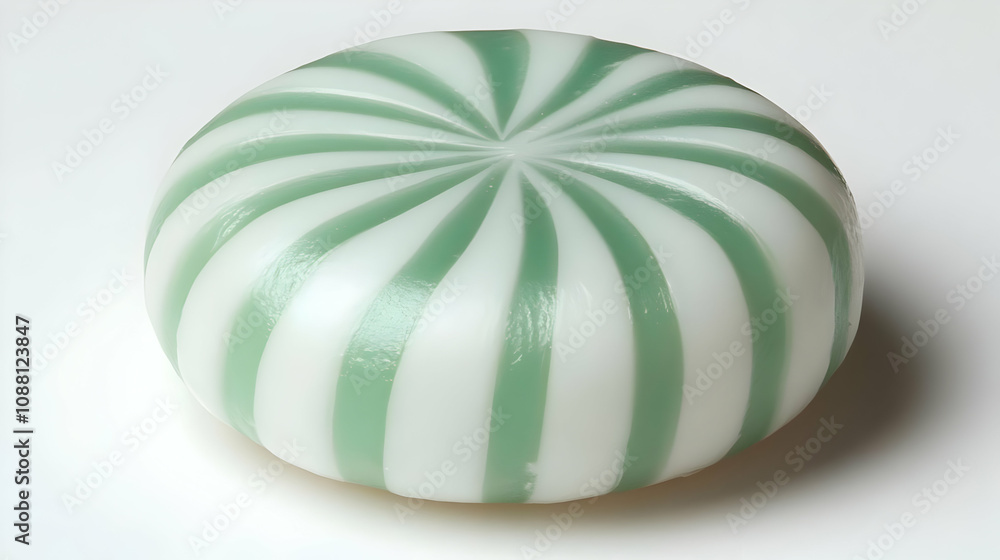 Mint Green and White Striped Sphere 3D Render Mint Green and White Striped Sphere 3D Render