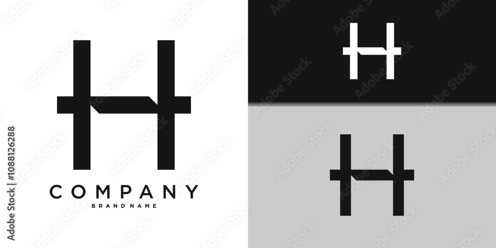 Fototapeta premium Letter H minimal logo icon design template elements. Premium Vector