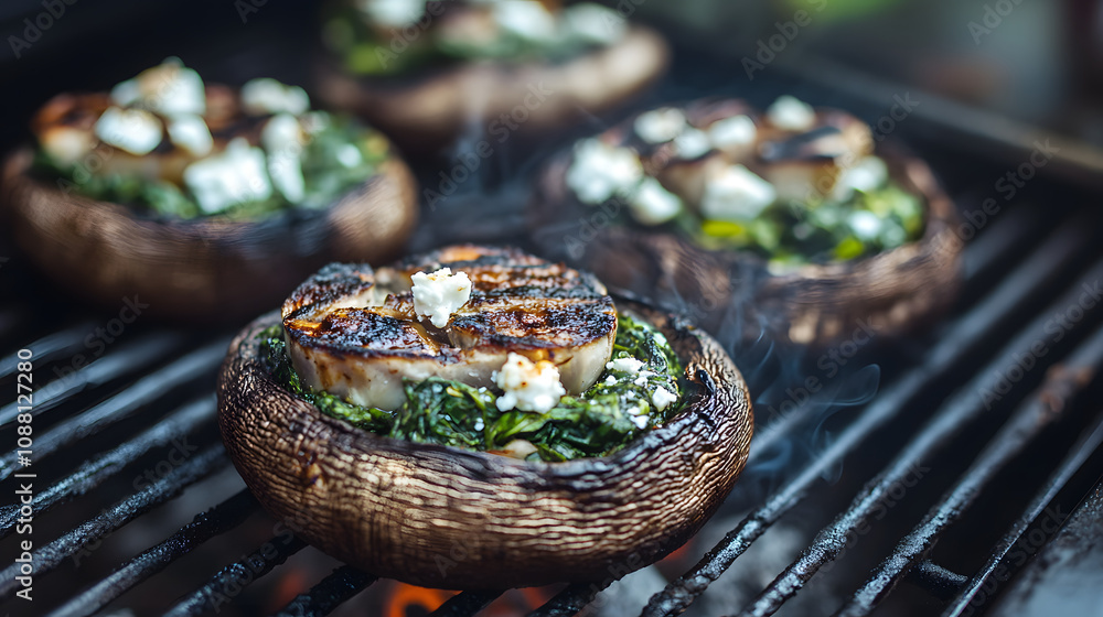 Grilled Stuffed Mushrooms with Spinach and Feta Grilled Stuffed Mushrooms with Spinach and Feta