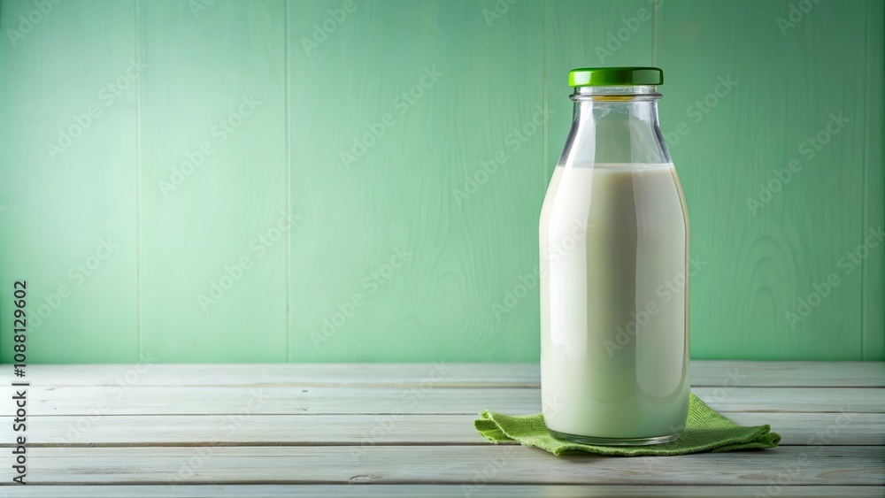 Organic milk in a glass bottle with green label, organic, milk, glass, bottle, dairy, farm, fresh, healthy Organic milk in a glass bottle with green label, organic, milk, glass, bottle, dairy, farm, fresh, healthy