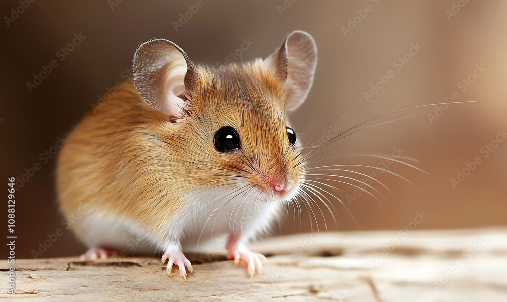 Fototapeta premium field mouse in the field-generative ai